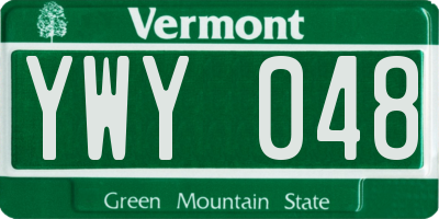 VT license plate YWY048