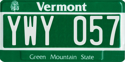 VT license plate YWY057