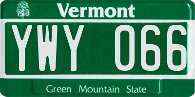 VT license plate YWY066