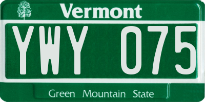 VT license plate YWY075