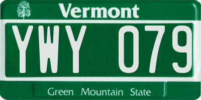 VT license plate YWY079