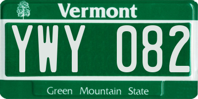 VT license plate YWY082
