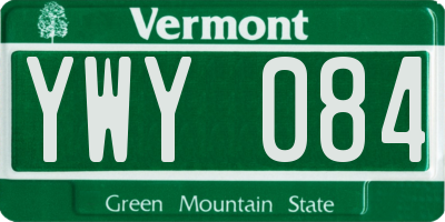 VT license plate YWY084