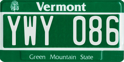 VT license plate YWY086