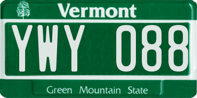 VT license plate YWY088
