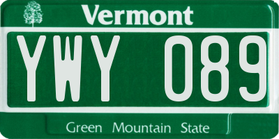 VT license plate YWY089