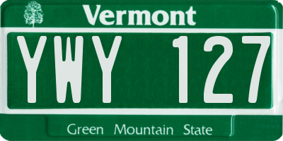 VT license plate YWY127