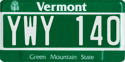 VT license plate YWY140