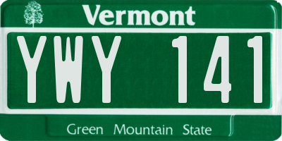 VT license plate YWY141