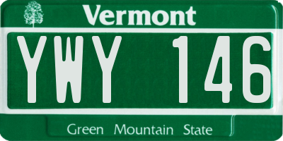 VT license plate YWY146