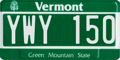 VT license plate YWY150