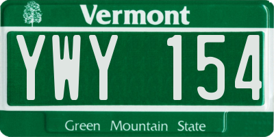 VT license plate YWY154