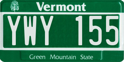 VT license plate YWY155