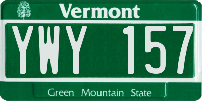 VT license plate YWY157