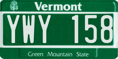VT license plate YWY158
