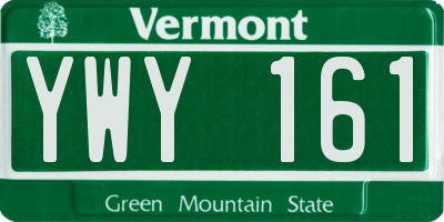 VT license plate YWY161