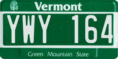 VT license plate YWY164