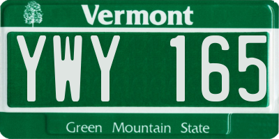 VT license plate YWY165