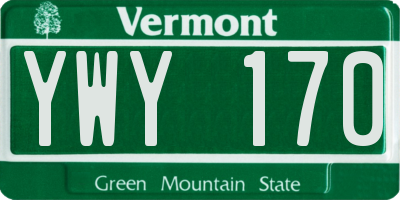 VT license plate YWY170