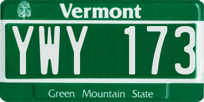 VT license plate YWY173