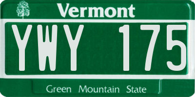 VT license plate YWY175