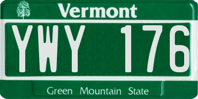VT license plate YWY176