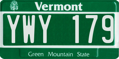 VT license plate YWY179