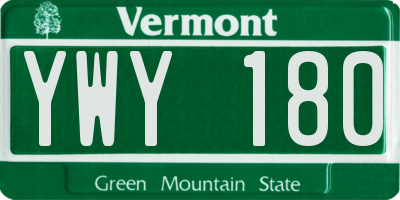 VT license plate YWY180