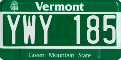 VT license plate YWY185