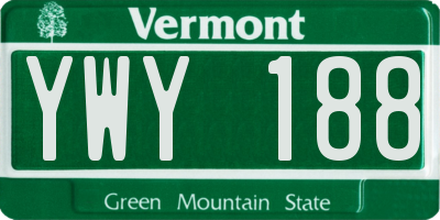 VT license plate YWY188
