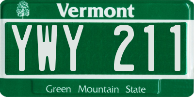 VT license plate YWY211