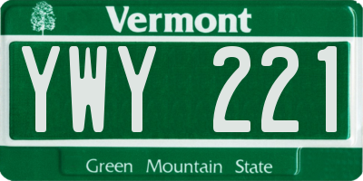 VT license plate YWY221