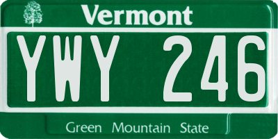 VT license plate YWY246