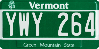 VT license plate YWY264