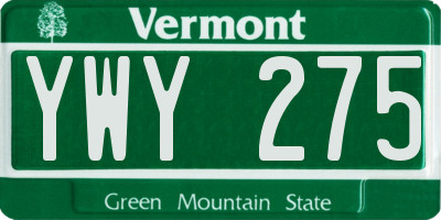 VT license plate YWY275