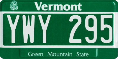 VT license plate YWY295
