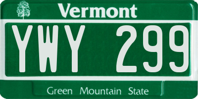 VT license plate YWY299