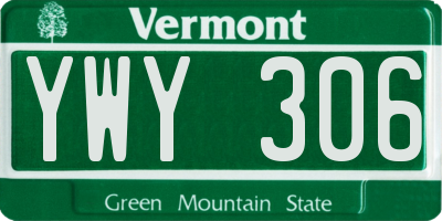 VT license plate YWY306