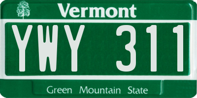 VT license plate YWY311