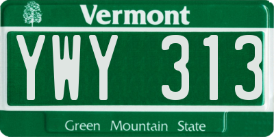 VT license plate YWY313