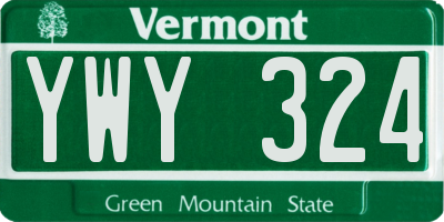VT license plate YWY324