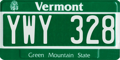 VT license plate YWY328