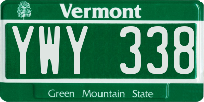VT license plate YWY338