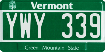 VT license plate YWY339