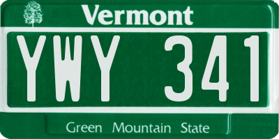 VT license plate YWY341