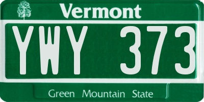 VT license plate YWY373