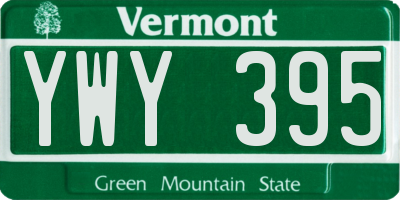 VT license plate YWY395