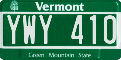 VT license plate YWY410