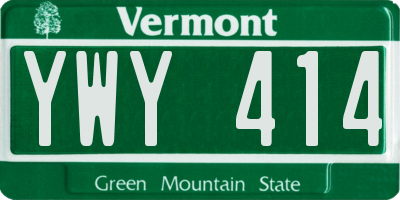 VT license plate YWY414