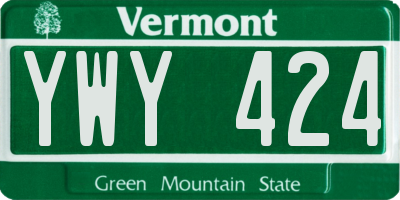 VT license plate YWY424